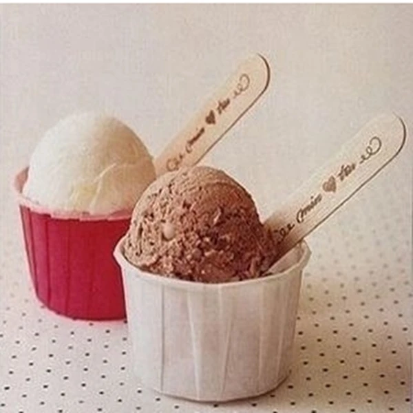 Food grade natural Factory Ice Cream Spoon Wooden Ice Cream Spoon & Stacks Wood Eco-friendly