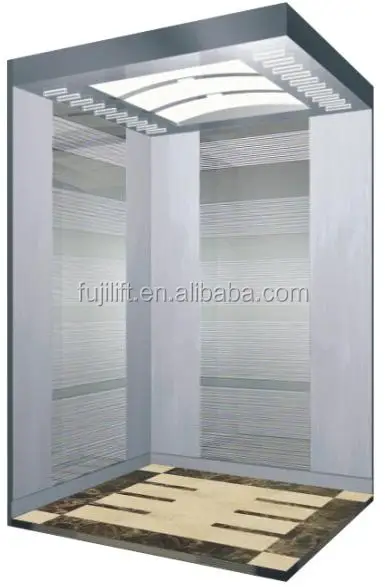 Hotel Passenger Elevator 3000KG 0.5m/s Gearless Motor 304# Ss Cabin Customizable Lift
