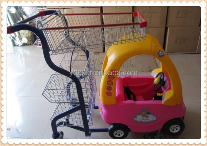 Chidren kids toy car trolley 3 layers with safety lock cartoon cute shopping cart
