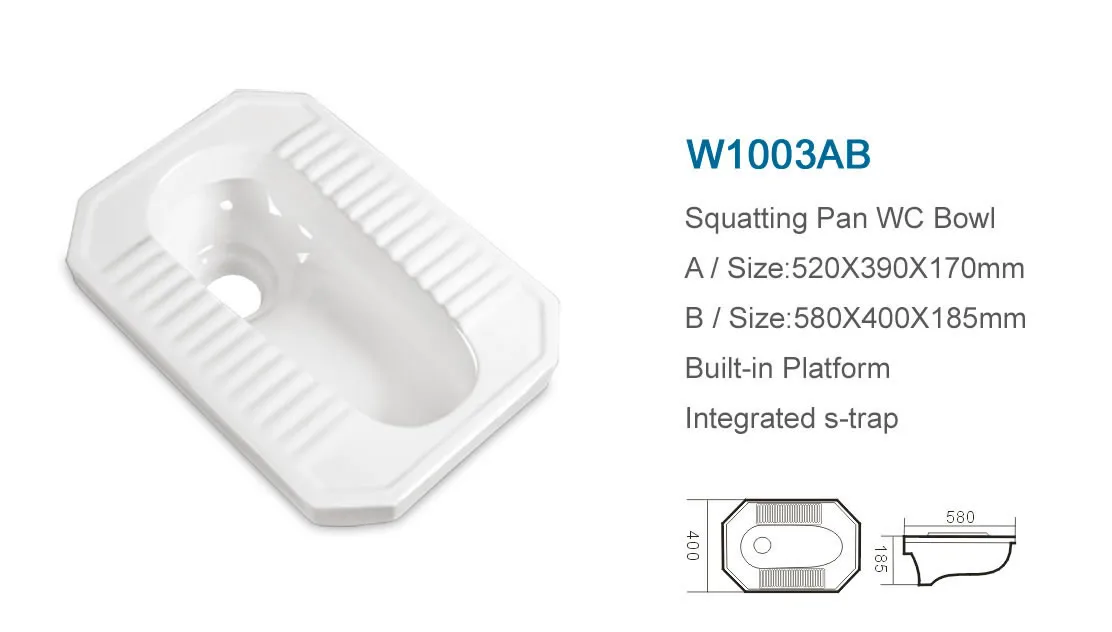 Chaozhou Factory bathroom hot sale ceramic space saving squatting pan wc bowl