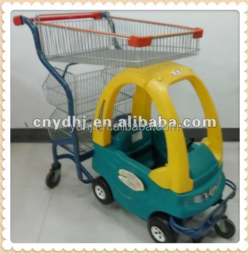 Chidren kids toy car trolley 3 layers with safety lock cartoon cute shopping cart
