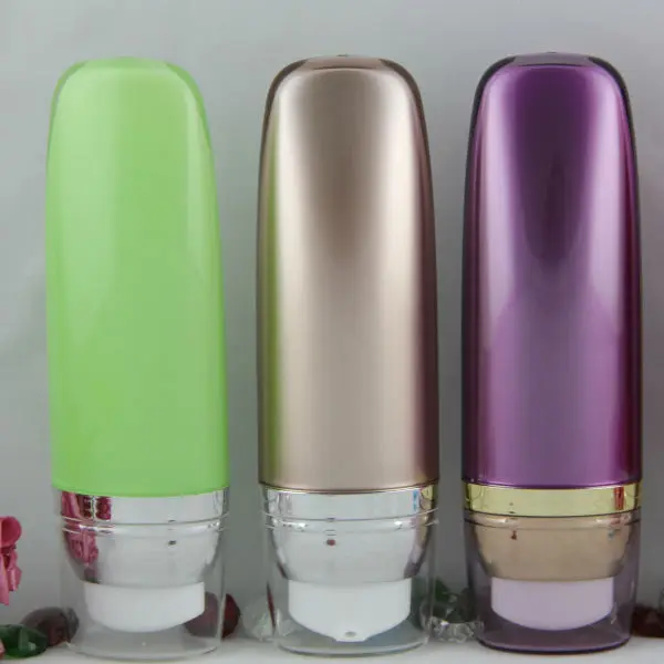 Luxury Pink Cosmetic Airless Bottle BB Sunshine Cream Bottle Empty Acrylic Plastic 15 Ml 30 Ml 50 Ml Screen Printing ABS Haijing