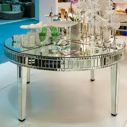 Modern Hot selling Handmade Large Round mirror dining table