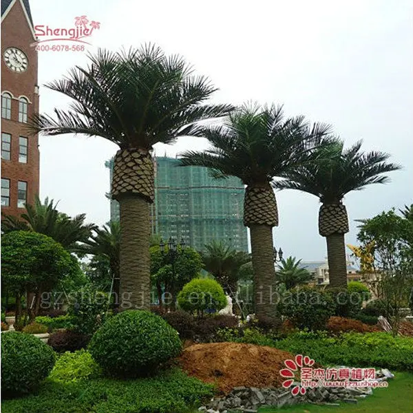 Palm artificial plants sale outdoor decor plastic fiberglass artificial palm trees
