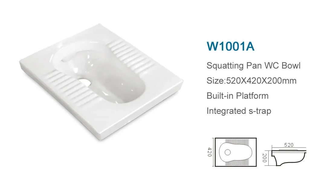 Chaozhou Factory bathroom hot sale ceramic space saving squatting pan wc bowl