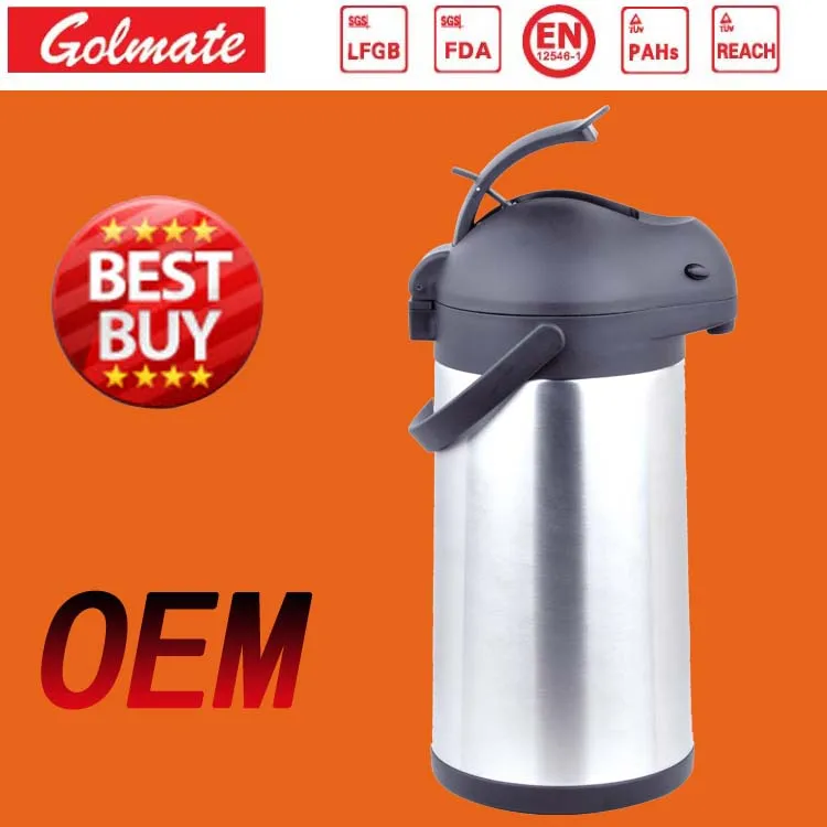 Chinese 2 liter insulated big stainless tea thermos airpot with removable cap