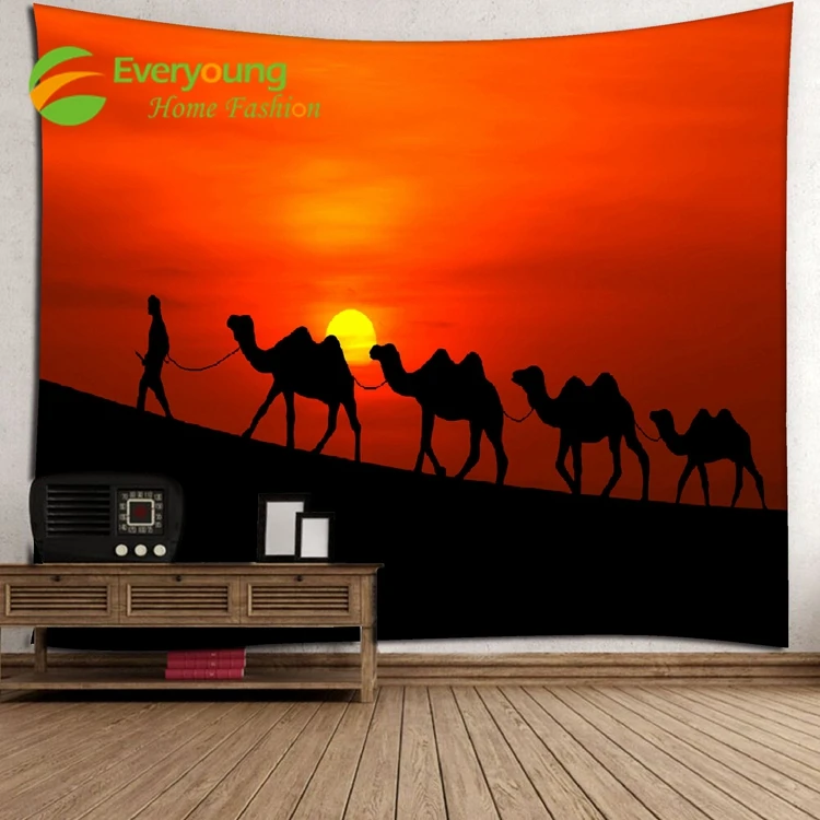 100% Polyester Fabric Digital Printing Wall Hanging Tapestry with Custom Designs