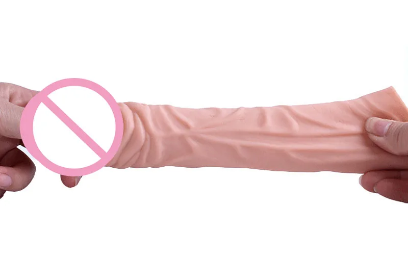 
Man Realistic Reusable Dildo Extension Silicone Cock Sleeve Men Condoms Penis Sleeve Dildo Extender 