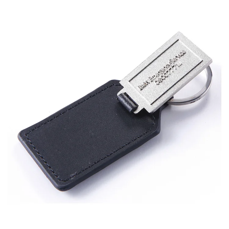 Black leather keychain Car brand logo Pu keychain logo custom key chain