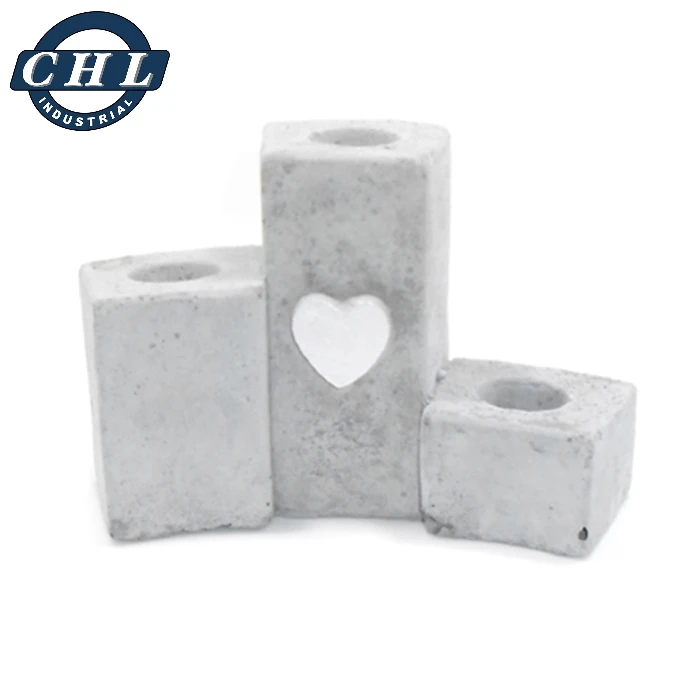 
Manufacturer promotional hot sale home decorative concrete cement stone craft house shape candle holder 