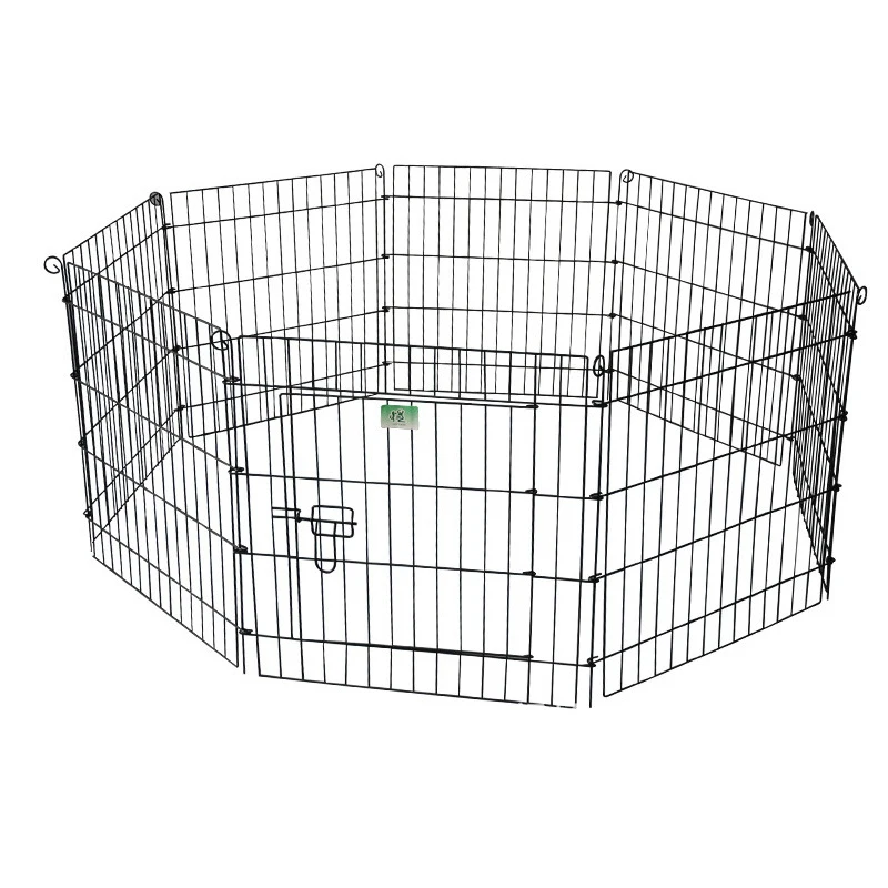 8 Panels 24 30 36 42 48Inch  Pet Playpen Foldable Metal Square Tube Dogs Exercise Pen Outdoor Dog Playpen Kennel Fence Wire Mesh