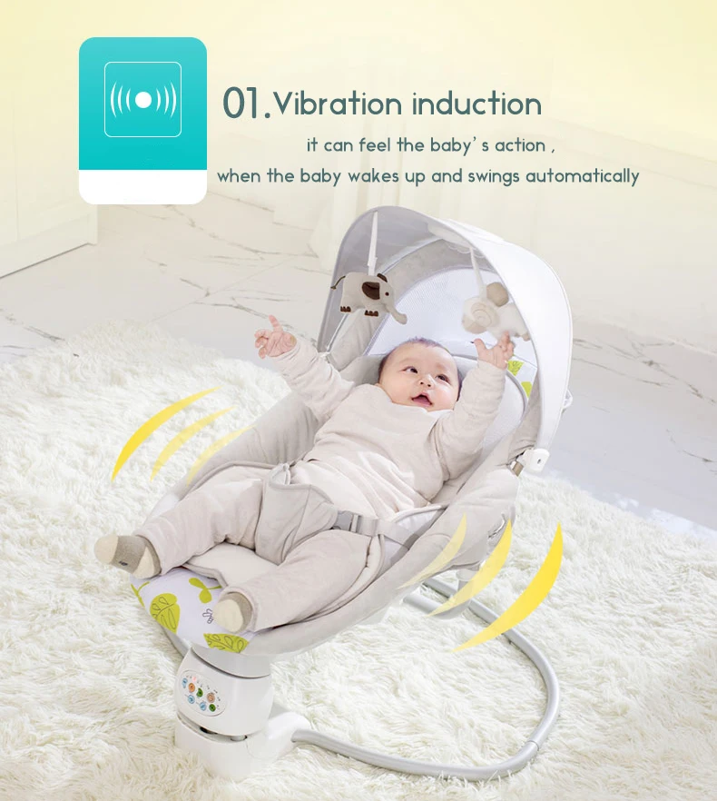 China high quality electrical swing bed Baby rocking chair electric baby crib