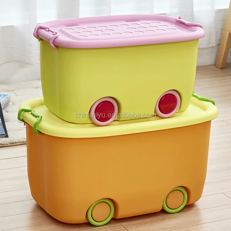 
Extra Large Children Cartoon PP Material Toy Storage Box plastic storage containers with wheels 