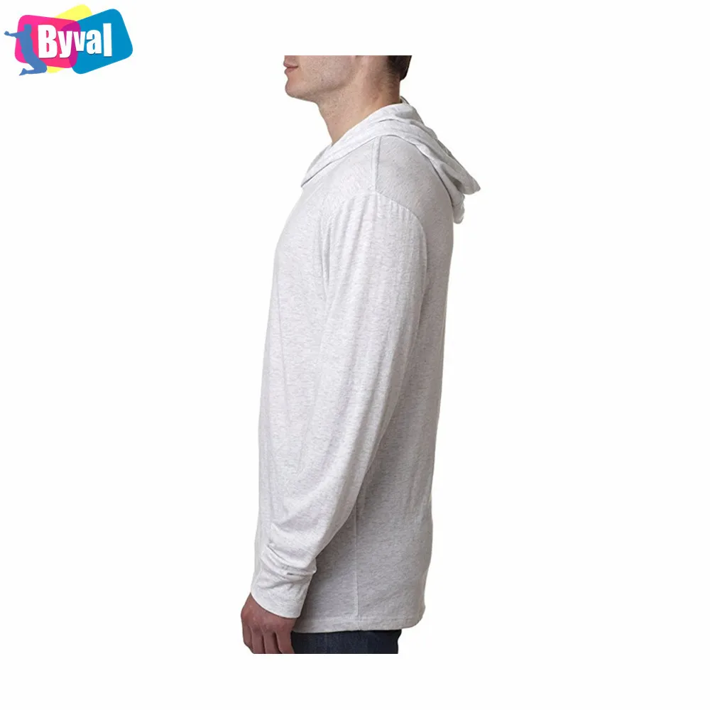 Mens Long Sleeve Plain Blank Tshirt Cotton T Shirt Custom Single Jersey Hooded T-Shirt OEM in Bulk Low Price for Men Women