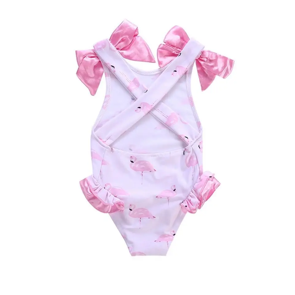 
2019 Baby Girls Beautiful Swimming Wear Suits Lovely Flamingo Ice crea Bear Print Swimsuits Brand Design Child Fashion Swimwear 