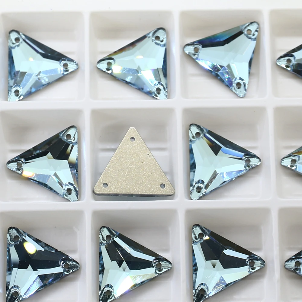 Cheap Price Triangle Sew On Stone Crystal AB Flat Back Rhinestone For Garment Component