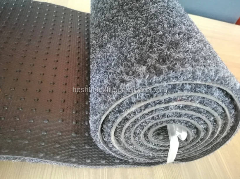GREY color nonwoven polyester velour car carpet with PVC TPR backing