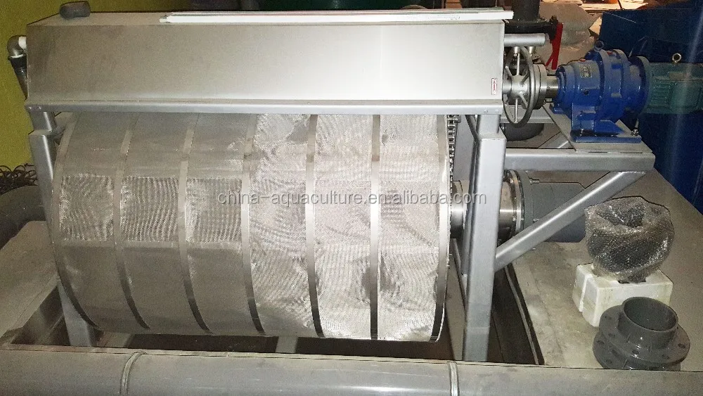 Fish farming drum filter for water treatment
