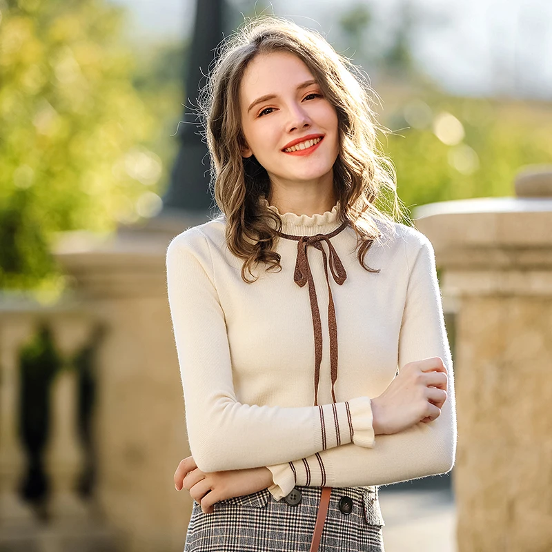 Новинка Зима 2020 модная женская одежда с длинными рукавами вязаный Теплый Женский Повседневный дикий свитер