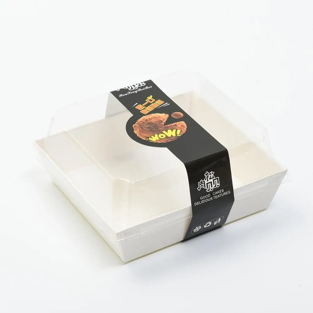 Wholesale Disposable Custom Printed Square Plastic Food Sushi Packaging Box with Plastic Lid