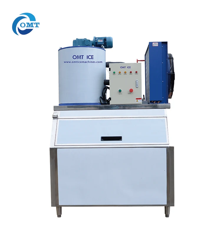 Dry Flake Ice 1tons/24h Salt Water Flake Ice Machine For Seafood Market