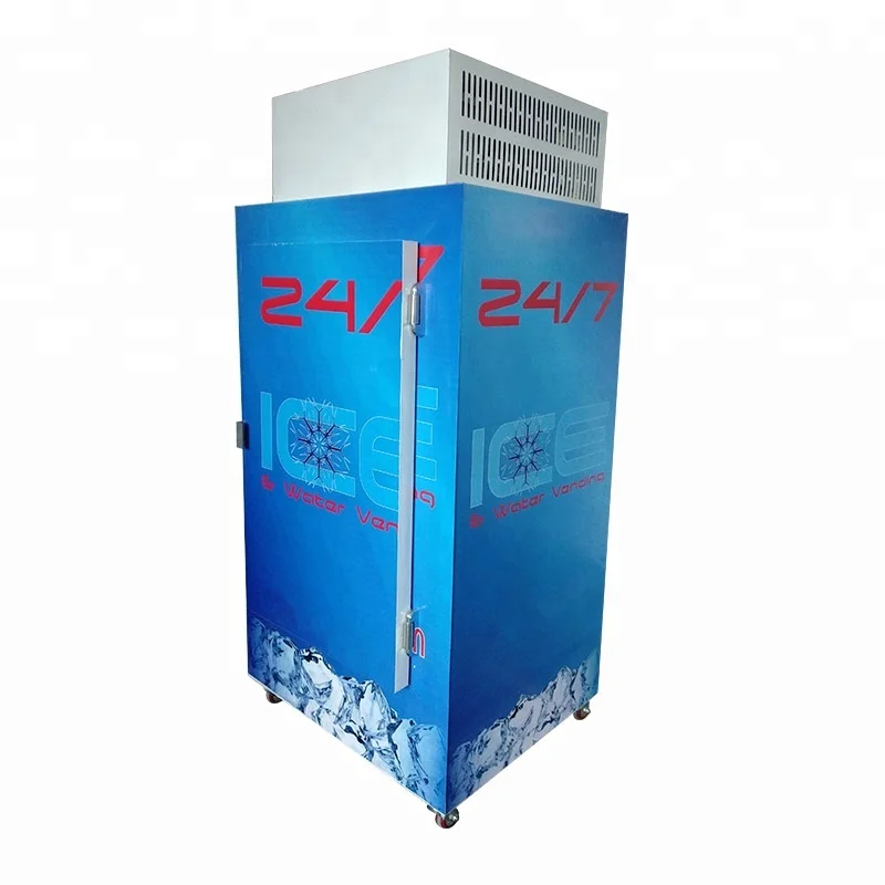 Single Solid Door Refrigerated Ice Cube Bin Ice Bag Storage Freezer for Ice Storage