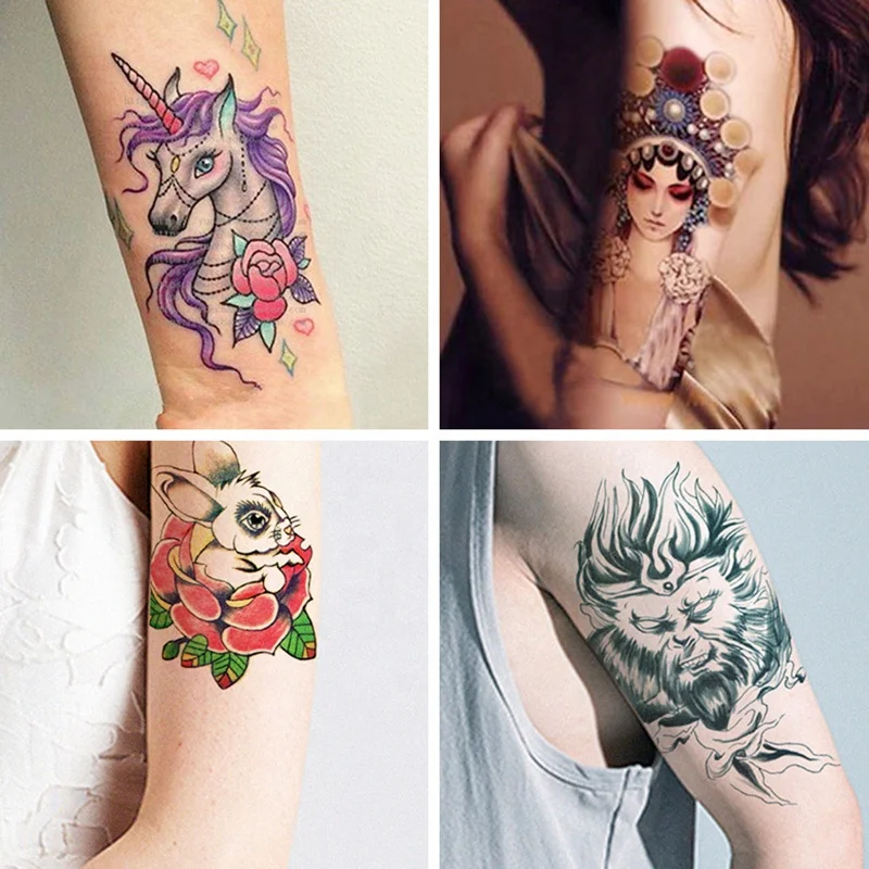 HB601-HB640 In Stock Half Arm Leg Body Art Painting Temporary Tattoo Sticker For Men