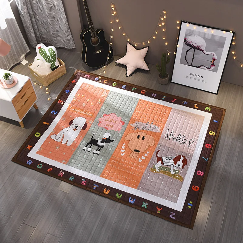 Environmental Korean Cartoon Foldable Baby fitness crawling blanket Children Play Mat