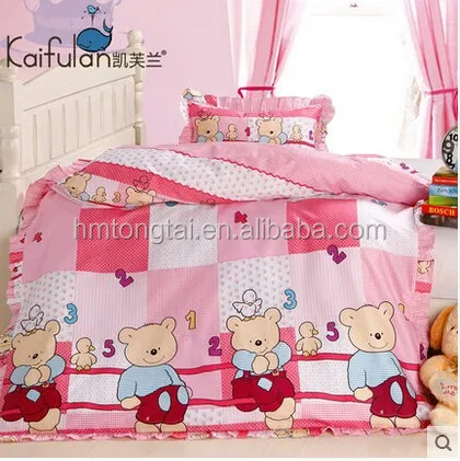 Korean Laciness baby and kindergarten 100% cotton quilt 3 pieces bedding sets