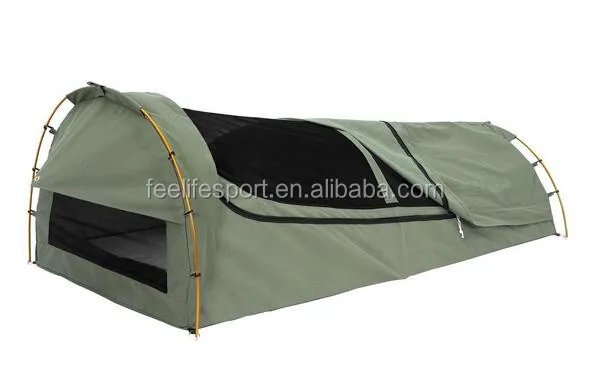 High Quality Tunnel Tent Canvas Fabric Single Swag Tent for camping