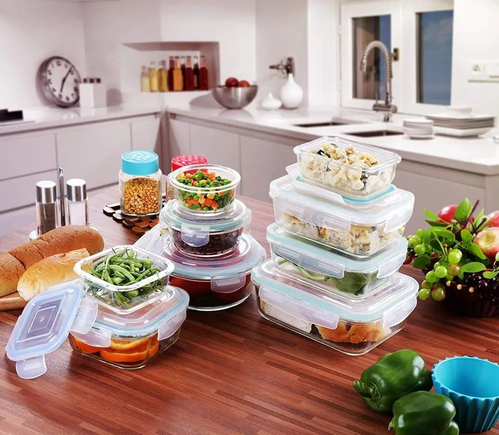 Wholesale borosilicate glass food container with airtight lid