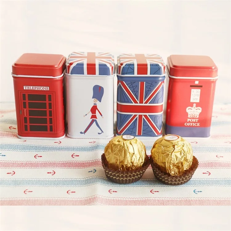 
Classic British Style Printing Wedding Souvenir Square Chocolates Candy Box 