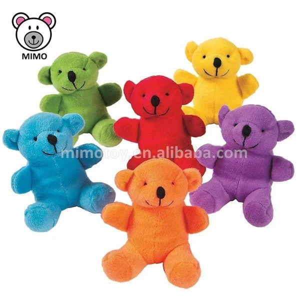 European Standard Custom 6 PACK Stuffed Small Colorful Teddy Bear Toy Set New Kids Cartoon Soft Toy Wholesale Mini Plush Bear