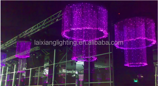 2017 Zhongshan modern led changeable colors fiber optical chandelier for indoor decoration lighting