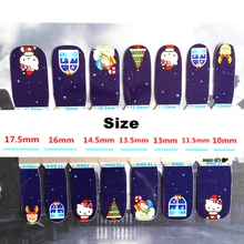 purple White Cartoon cat child Nail Arts Nail Sticker Waterproof Nail Decal Sticker Gel Polish French