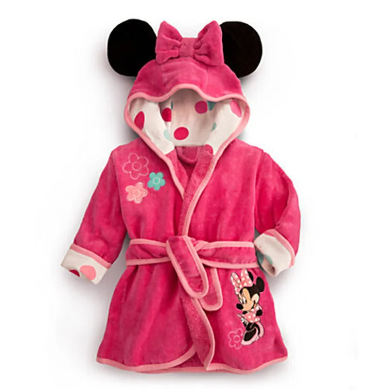 Wholesale Cartoon Design Flannel Cotton Kids Bath Robe Girls Night Gown For Girl and Boy