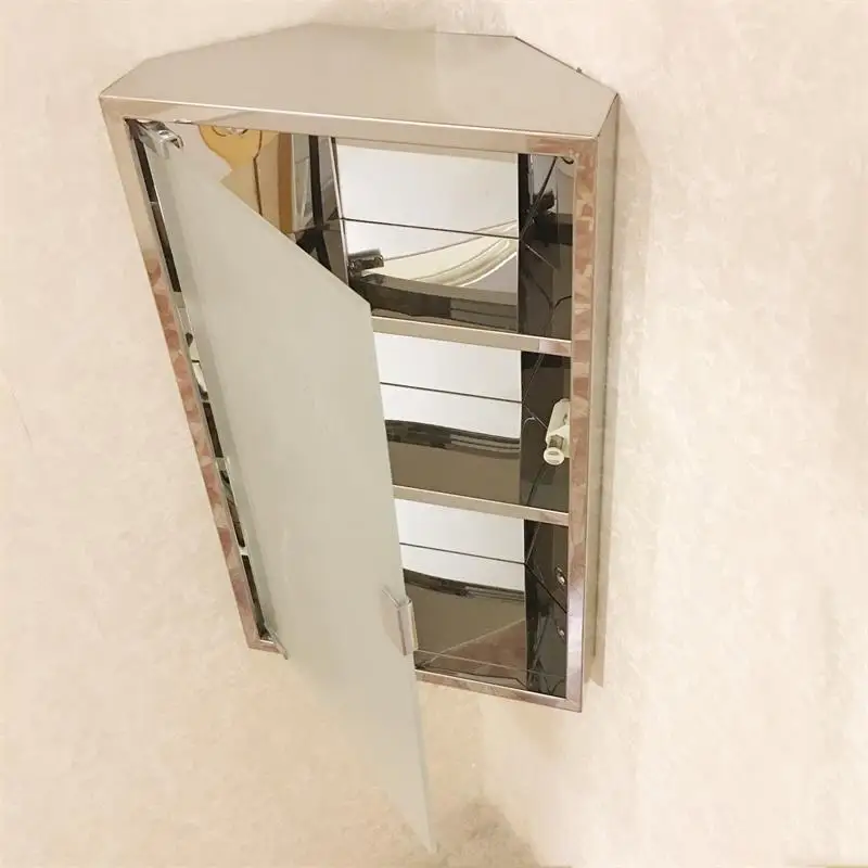 Factory supply stainless steel Corner Cabinet 12 X 20 in mirrored corner storage cabinet saving space for bathroom living room