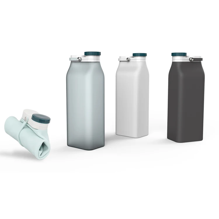 
Portable Refillable Milk Silicone Collapsible Bottles with a Handle 