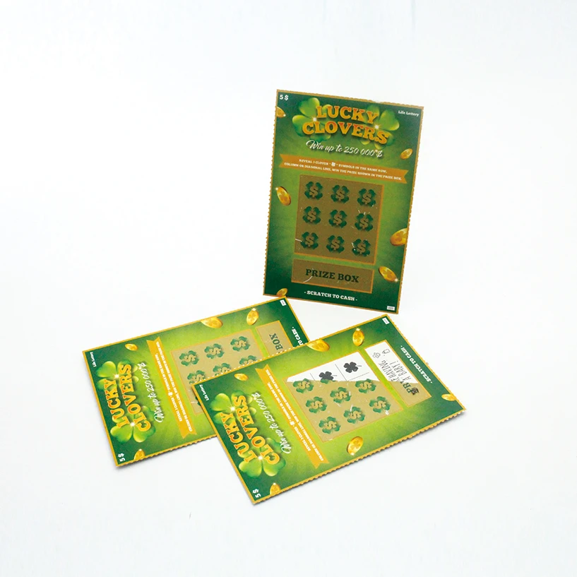 Custom CMYK Printing Manufacturer Lotto Lottery Tickets Game Paper Scratch Lottery Ticket