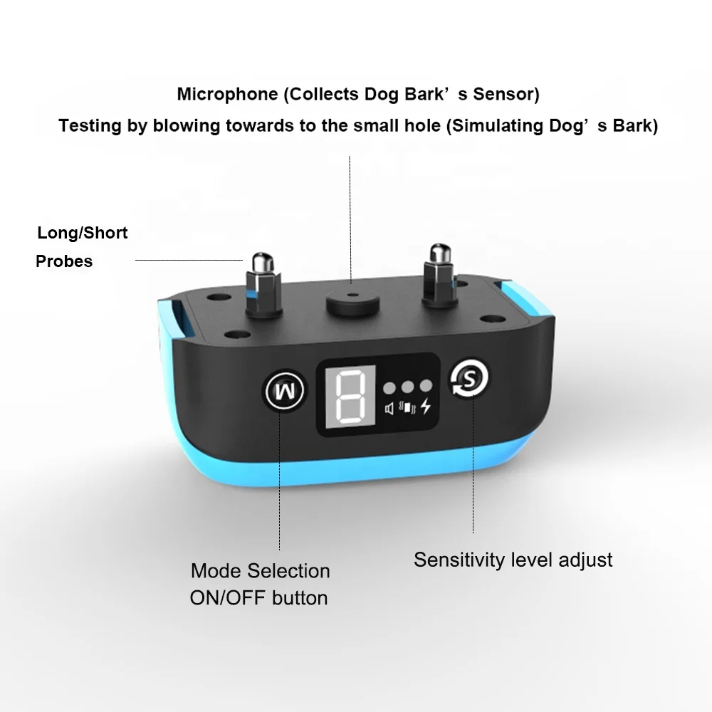 Waterproof Rechargeable Pet Training Smart Control Beeper Voice Stop Shock Vibration No Anti Dog Bark Collar for Small Dogs