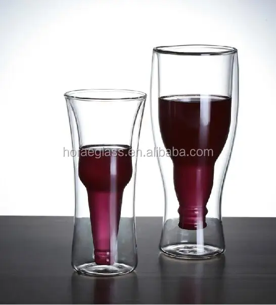 New Beer Glass Double Wall Creative Upside Nice Handmade  Cup Beer Glass