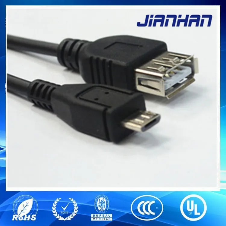 Черный 20 см микро USB OTG кабель для смартфонов