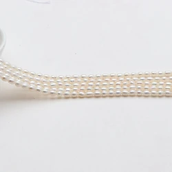 Cheap wholesale DIY 3mm natural pearl rice loose cultured freshwater pearls strand farm china