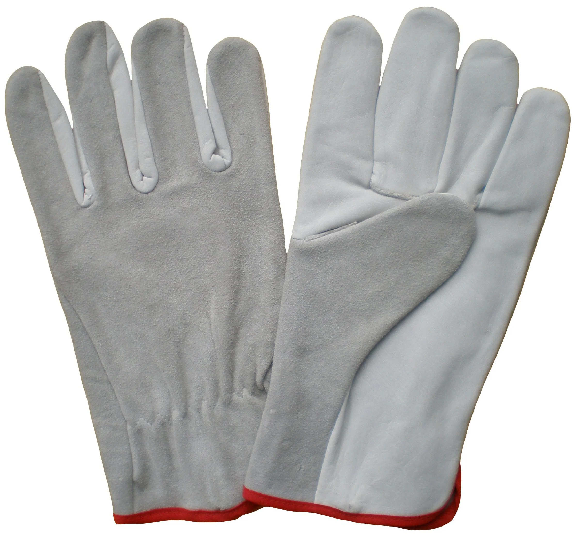 No Lining Short Wing Thumb Mechanics Driver Grain Cow Skin Leather Glove, rigger gloves
