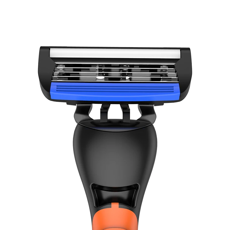 Men shaving razor high quality with five Sweden blade rubber handle system razor