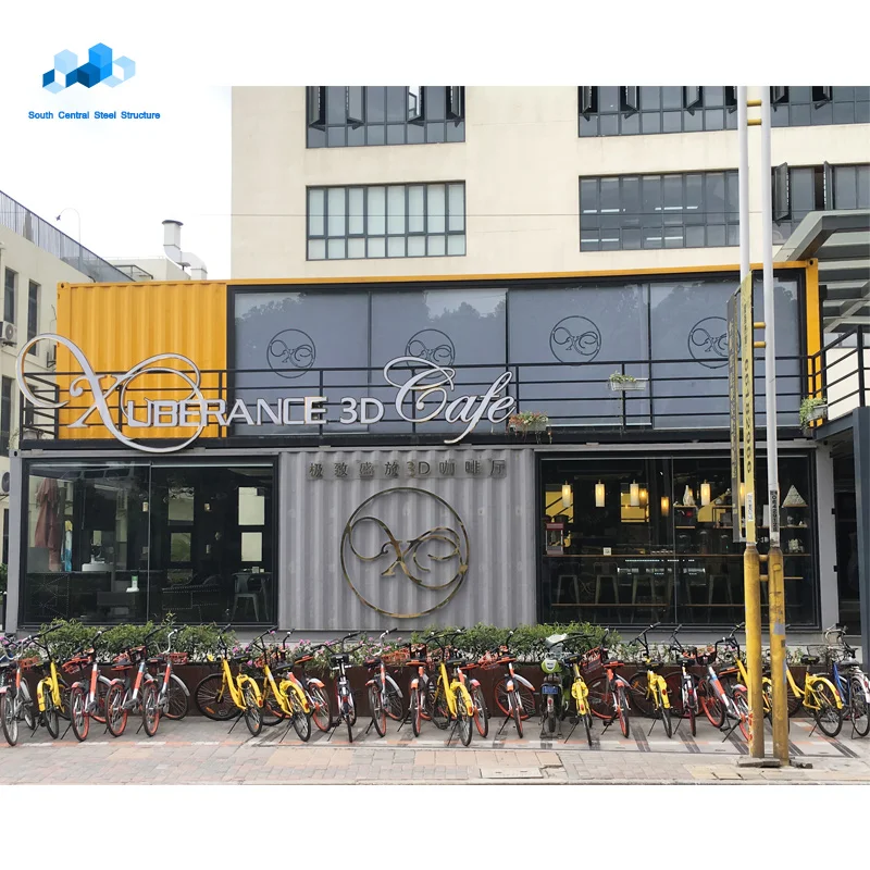 prefab housing unit container booth coffee shop kiosk shipping container housing with glass modular prefab house