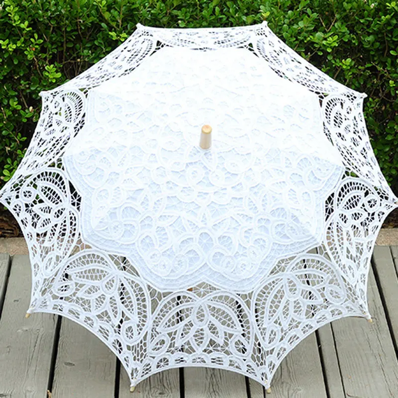 Hot Selling High Quality Dance Small Lace Decorative Umbrella White Wedding