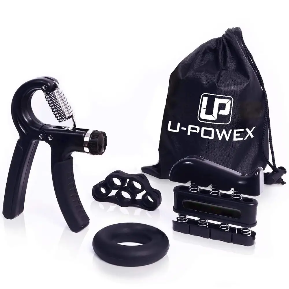 Adjustable gym rubber finger strengthener exerciser hand grip for fitness