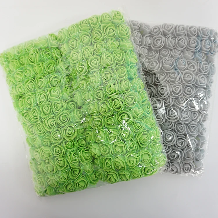 
Amazon Hot Sale Colors Rose DIY 144 PCS heads Artificial Flowers Wedding Bride Bouquet PE Foam Home Decor In Stock 