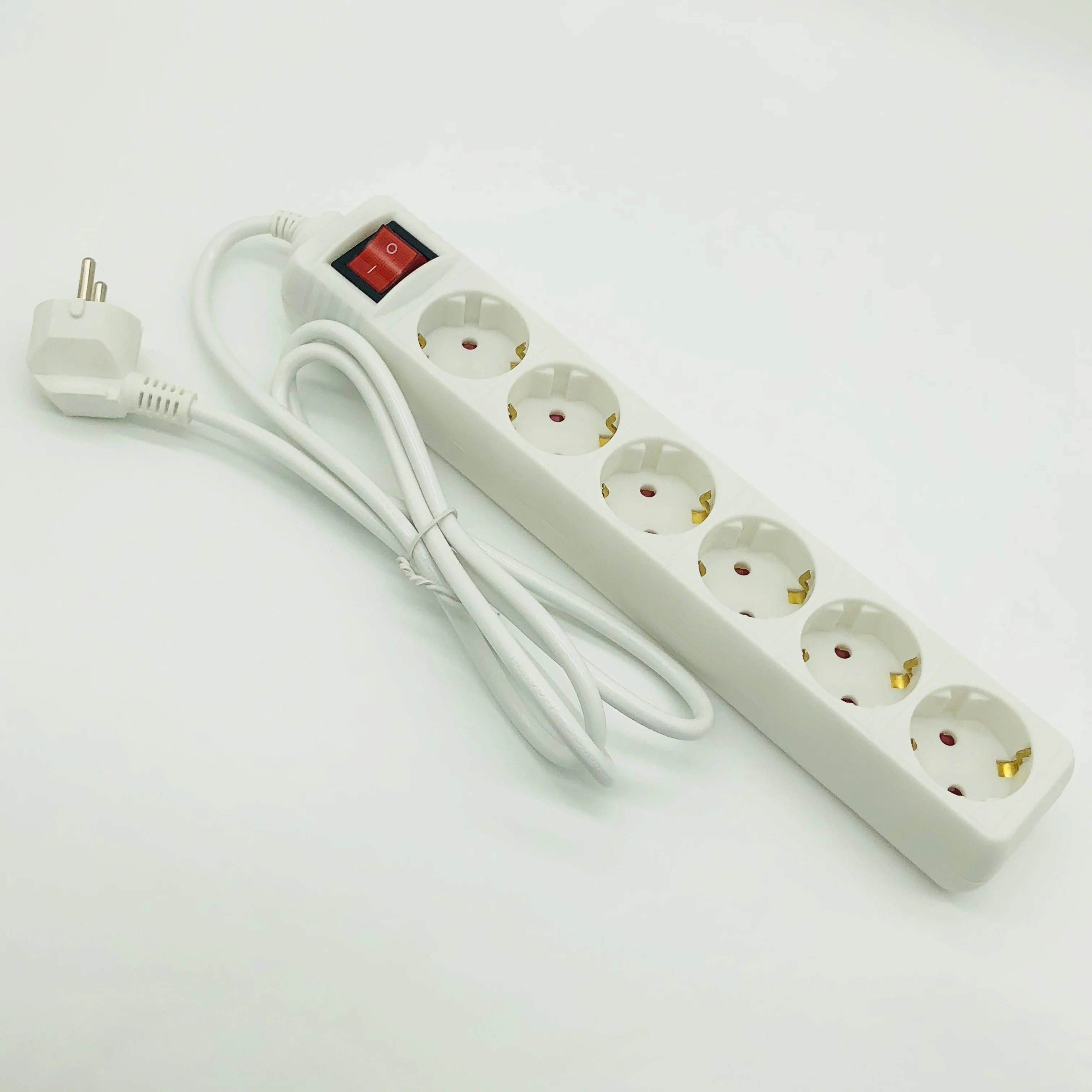 Simply Style 6 Outlets  Eu Germany  Extension Socket Power Strip  with Surge Protection with Switch